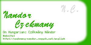 nandor czekmany business card