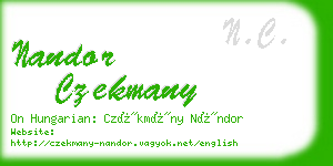 nandor czekmany business card